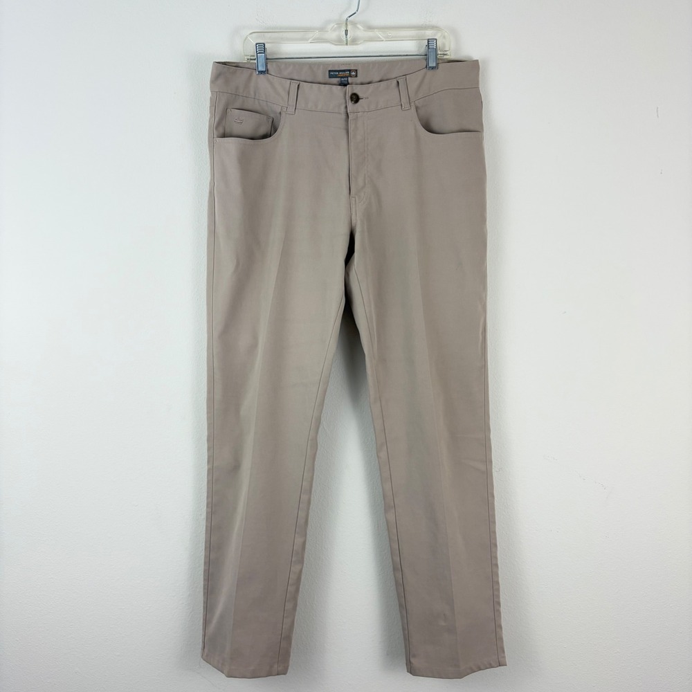 Peter Millar Crown Sport eb66 Performance Pants Khaki Tan Mens 36 Golf Trousers